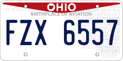 OH license plate FZX6557