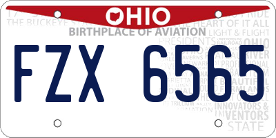 OH license plate FZX6565