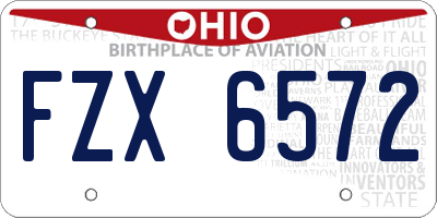OH license plate FZX6572