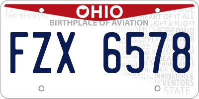 OH license plate FZX6578