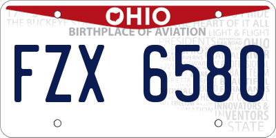 OH license plate FZX6580