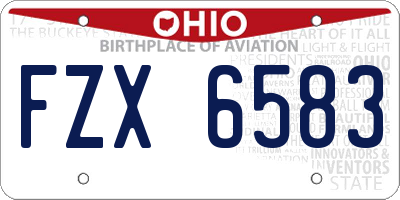 OH license plate FZX6583