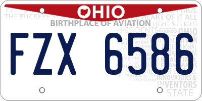 OH license plate FZX6586