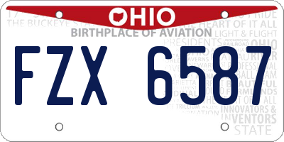 OH license plate FZX6587