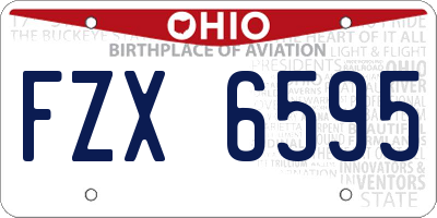 OH license plate FZX6595