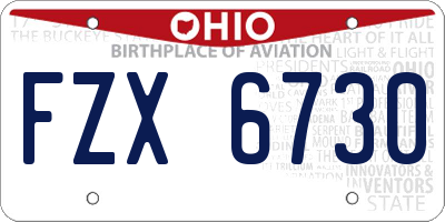 OH license plate FZX6730