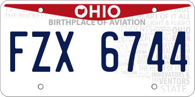 OH license plate FZX6744