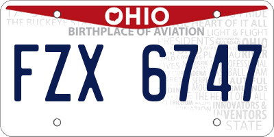 OH license plate FZX6747