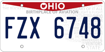 OH license plate FZX6748