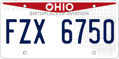 OH license plate FZX6750
