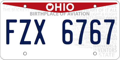 OH license plate FZX6767