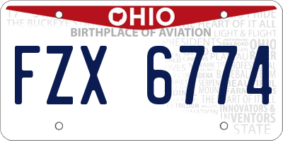 OH license plate FZX6774