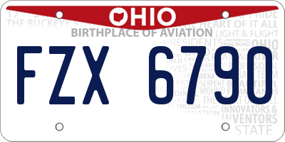 OH license plate FZX6790