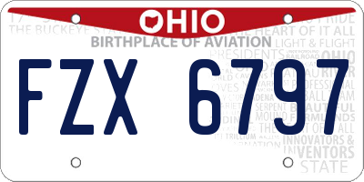 OH license plate FZX6797