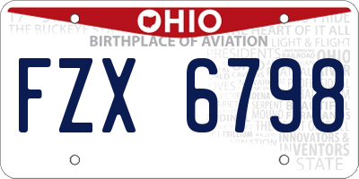 OH license plate FZX6798