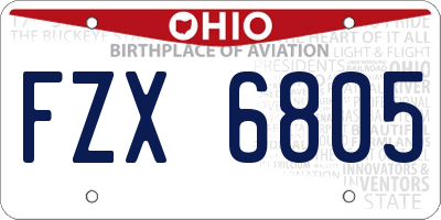 OH license plate FZX6805