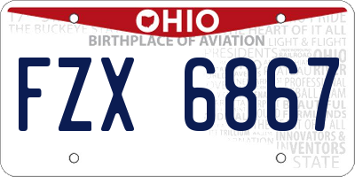 OH license plate FZX6867