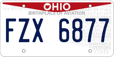 OH license plate FZX6877