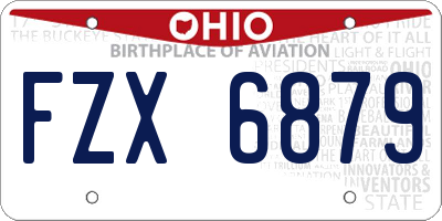 OH license plate FZX6879