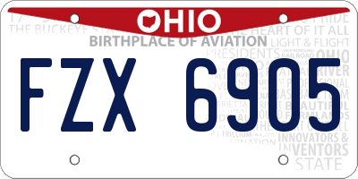 OH license plate FZX6905