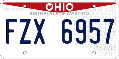 OH license plate FZX6957