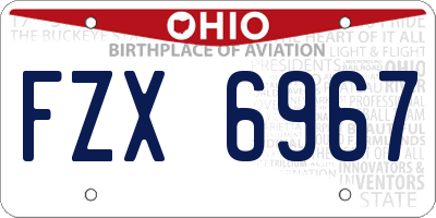 OH license plate FZX6967