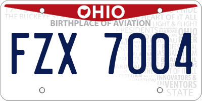 OH license plate FZX7004