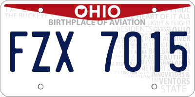 OH license plate FZX7015