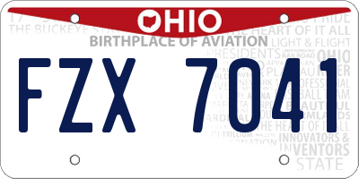 OH license plate FZX7041