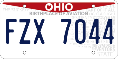 OH license plate FZX7044