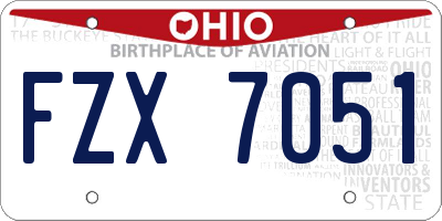 OH license plate FZX7051