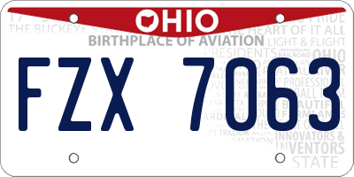 OH license plate FZX7063