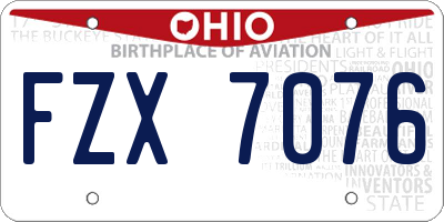 OH license plate FZX7076
