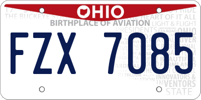 OH license plate FZX7085