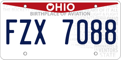 OH license plate FZX7088