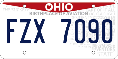 OH license plate FZX7090
