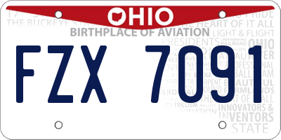 OH license plate FZX7091