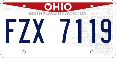 OH license plate FZX7119