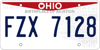 OH license plate FZX7128