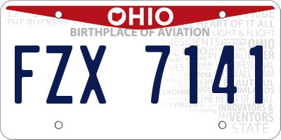 OH license plate FZX7141