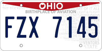 OH license plate FZX7145