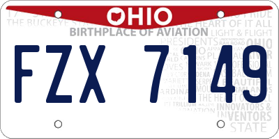 OH license plate FZX7149
