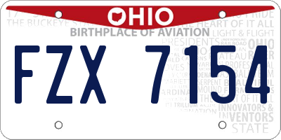 OH license plate FZX7154