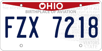 OH license plate FZX7218