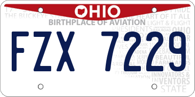 OH license plate FZX7229