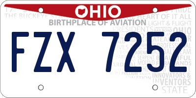 OH license plate FZX7252