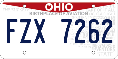 OH license plate FZX7262