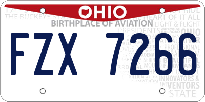 OH license plate FZX7266