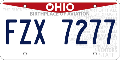 OH license plate FZX7277