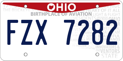 OH license plate FZX7282